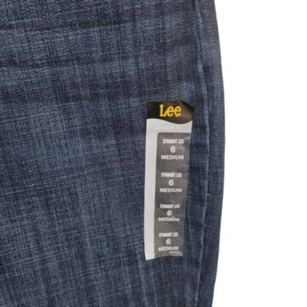 Lee Bewitched 5 Pocket Straight Leg Dark‎ Wash Denim Jeans Size 6 NWT Tapered - Picture 6 of 16